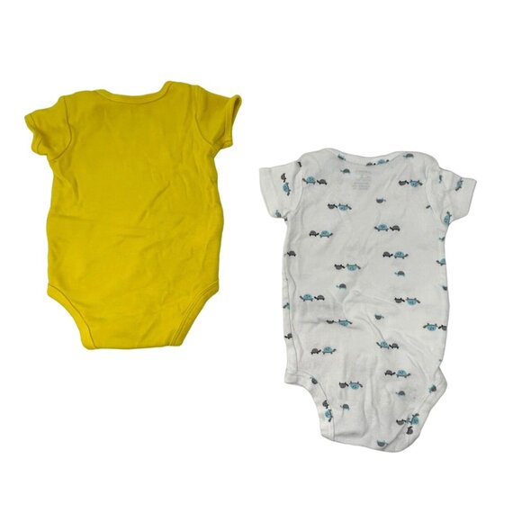 Baby Boys - 4 Body Suits - Yellow, Turquoise, Bright Yellow & White - Size 3‎ M - Picture 3 of 6